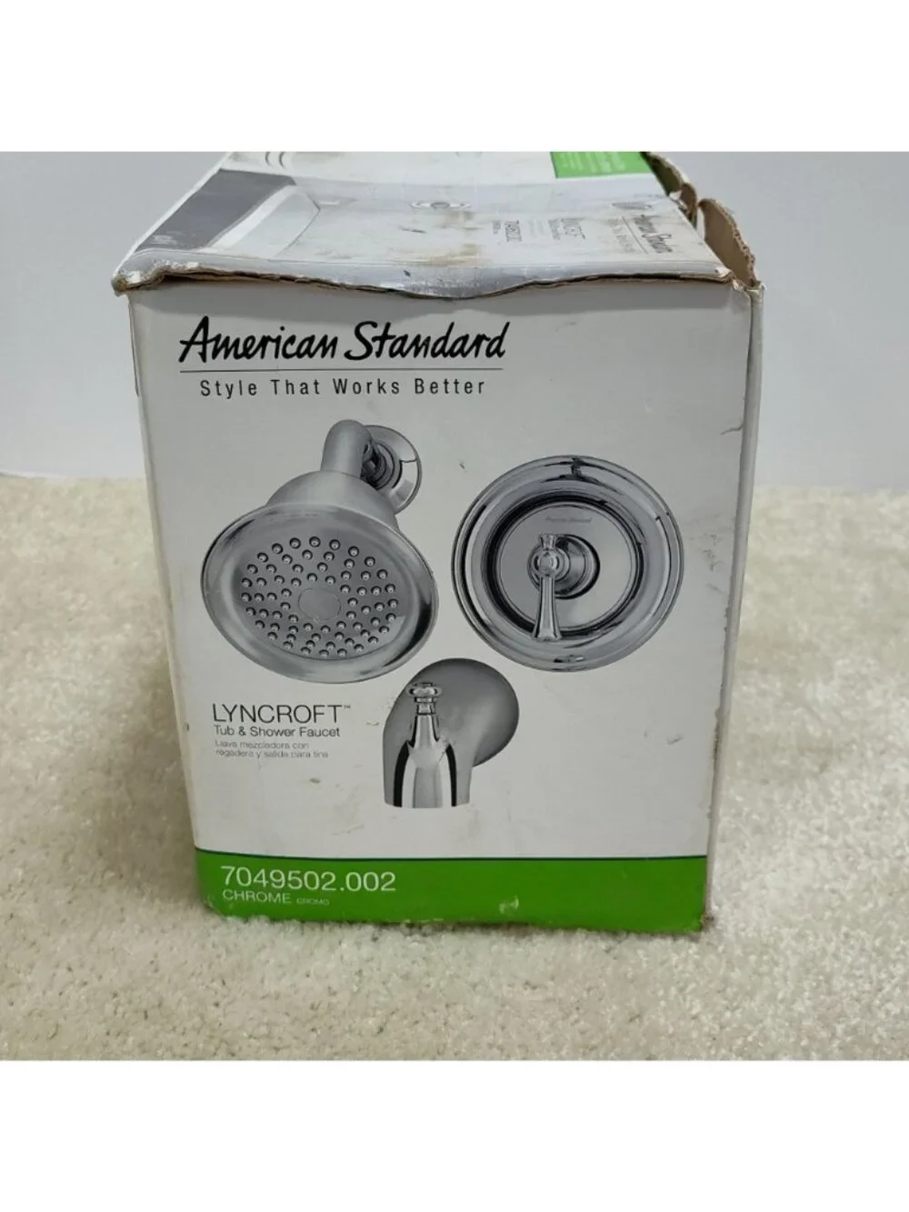 American Standard Lyncroft Tub & Shower Faucet Set Chrome Finish 7049502.002 NIB